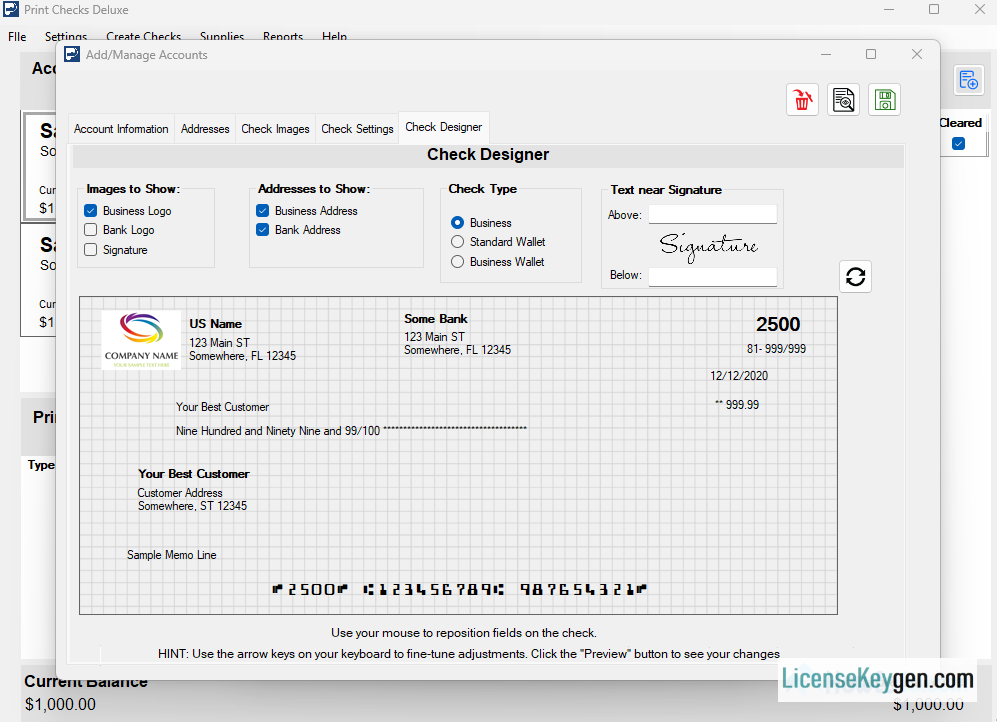 Print Checks Deluxe 1.67 Crack - Auto Activated